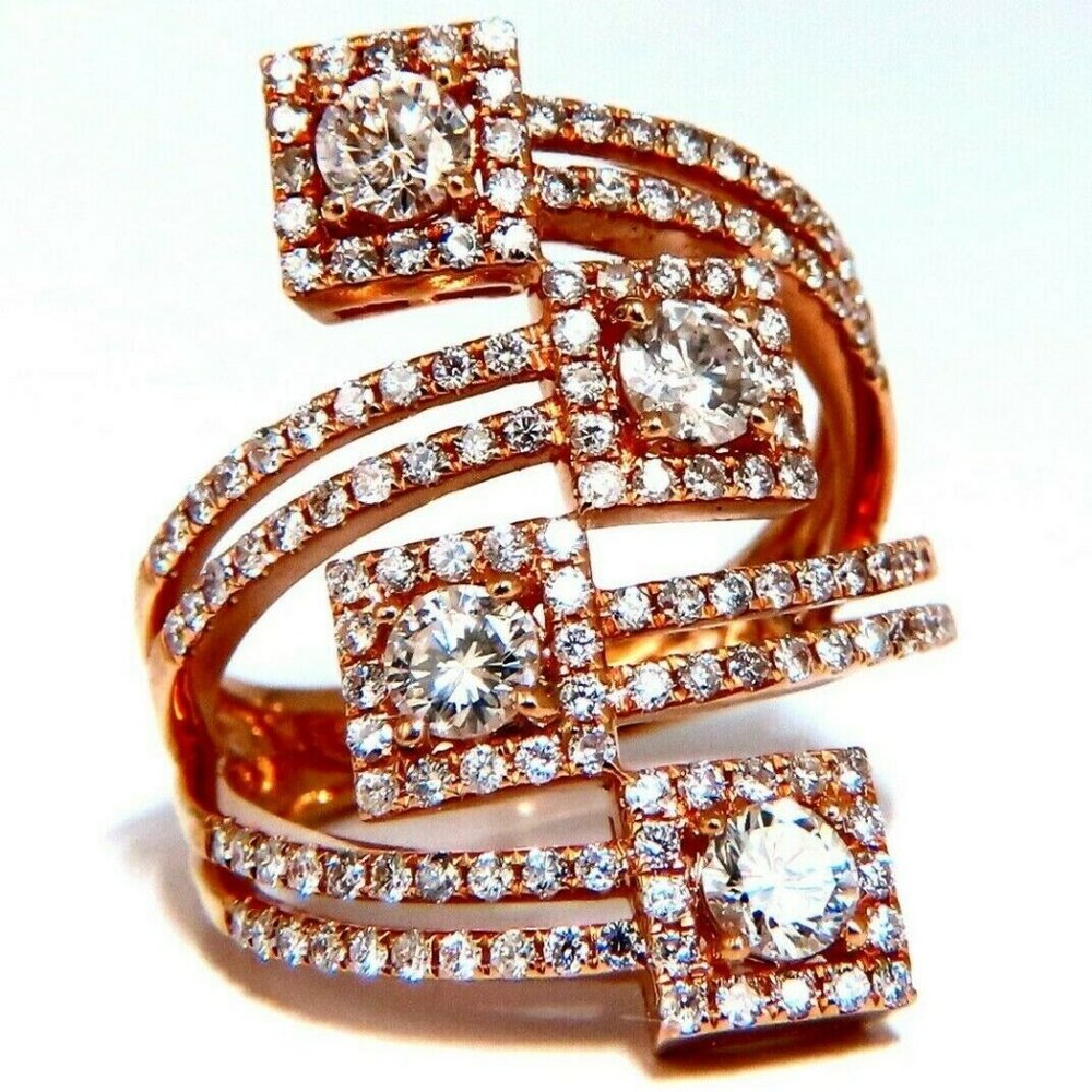 2.20ct Natural Diamonds Cluster Wrap Ring 18kt gold*